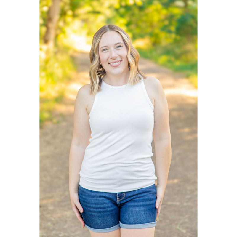 IN STOCK Tara Ribbed Tank - White