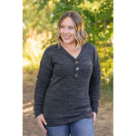 IN STOCK Brittney Button Sweater - Charcoal | Women's Long Sleeve FINAL SALE