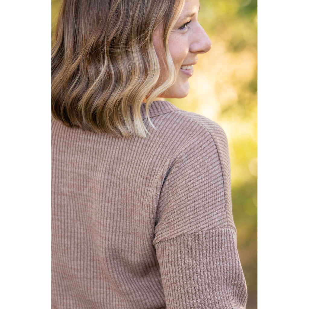 Brittney Button Sweater - Mocha | Women's Long Sleeve