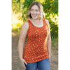 IN STOCK Luxe Crew Tank - Micro Rust Floral | Women's Tank Top FINAL SALE