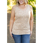 IN STOCK Luxe Crew Tank - Tan Floral | Women's Tank Top FINAL SALE