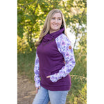 IN STOCK Zoey ZipCowl - Plum and Purple Floral FINAL SALE