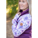 IN STOCK Zoey ZipCowl - Plum and Purple Floral FINAL SALE