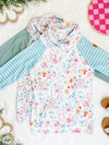 IN STOCK Zoey ZipCowl Sweatshirt - Watercolor Floral and Stripes