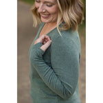 IN STOCK Leah Long Sleeve Top - Light Green | Women's Casual Top