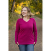 IN STOCK Leah Long Sleeve Top - Magenta | Women's Casual Top