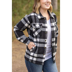 norah plaid black and white womens shacket