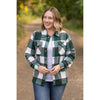 IN STOCK Norah Plaid Shacket - Evergreen and White