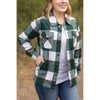 IN STOCK Norah Plaid Shacket - Evergreen and White