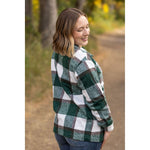 IN STOCK Norah Plaid Shacket - Evergreen and White