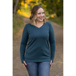 IN STOCK Leah Long Sleeve Top - Teal | Women's Casual Top