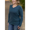 IN STOCK Leah Long Sleeve Top - Teal | Women's Casual Top