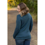 IN STOCK Leah Long Sleeve Top - Teal | Women's Casual Top