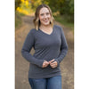 leah long sleeve charcoal top casual womens top