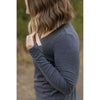 IN STOCK Leah Long Sleeve Top - Charcoal | Women's Casual Top FINAL SALE