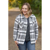 plaid black and white womens shacket