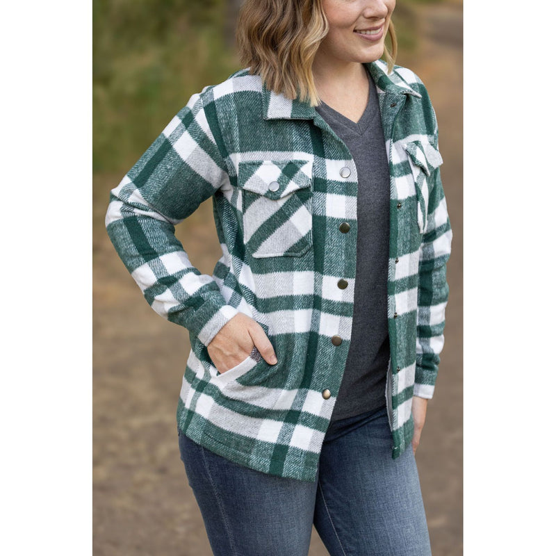 IN STOCK Norah Plaid Shacket - Classic Green and Grey Mix FINAL SALE