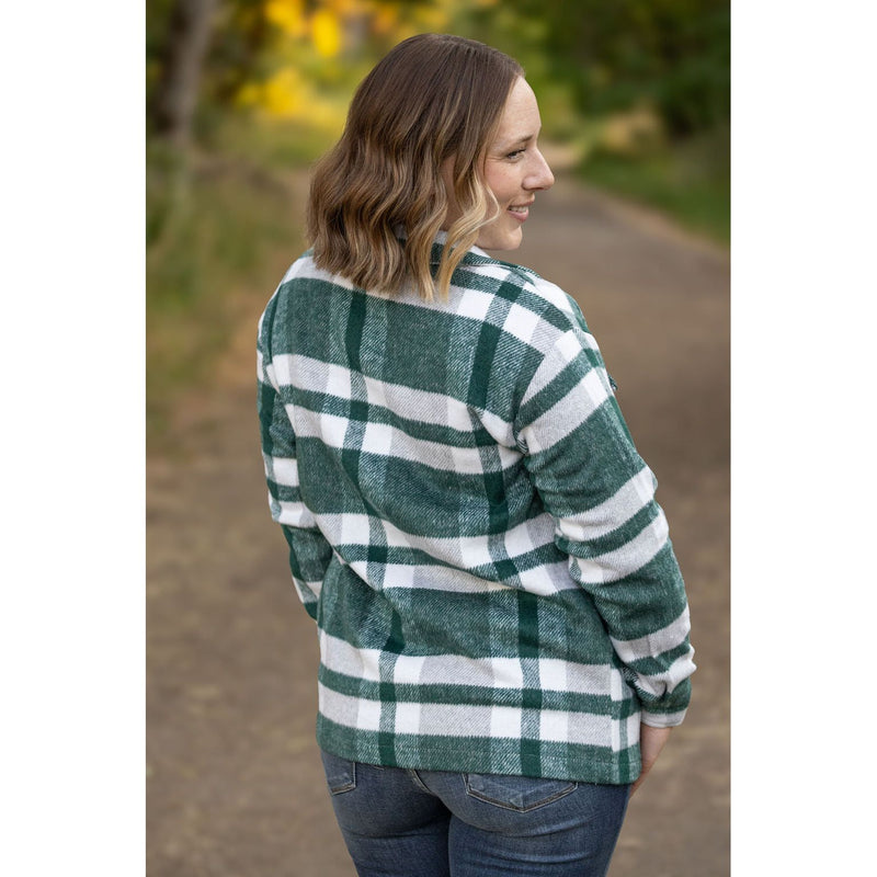 IN STOCK Norah Plaid Shacket - Classic Green and Grey Mix FINAL SALE