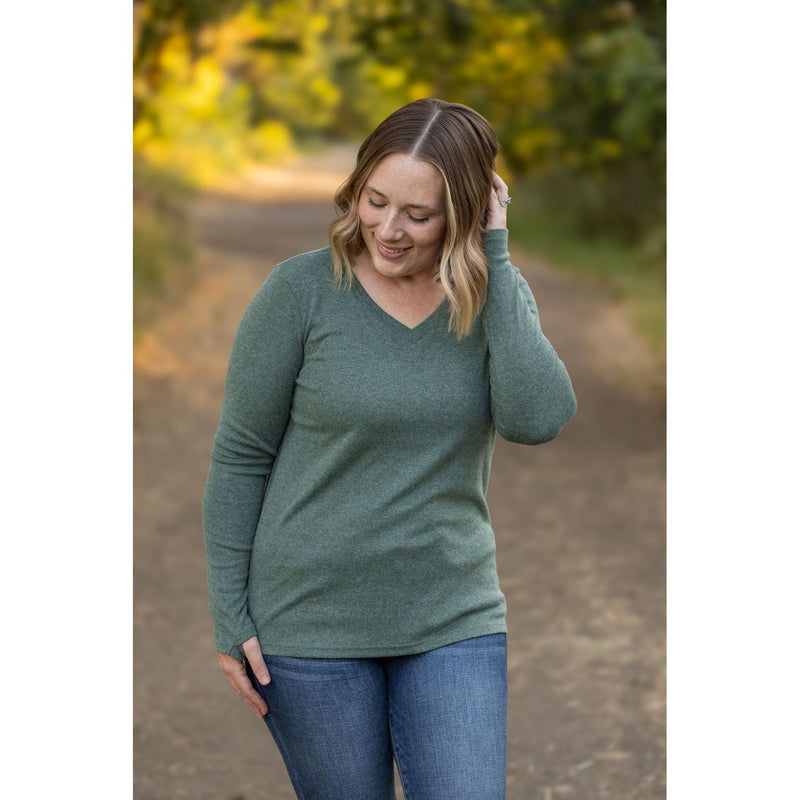 IN STOCK Leah Long Sleeve Top - Light Green | Women's Casual Top