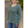 leah long sleeve light green top casual tops for women