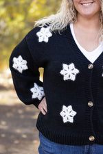 IN STOCK Snowflake Cardigan - Black