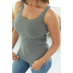 IN STOCK Lexi Lace Tank - Charcoal
