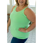 IN STOCK Lexi Lace Tank - Lime green
