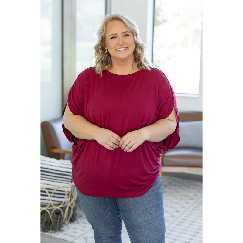 IN STOCK Darcy Dolman Top - Burgundy | Women's Flowy Top FINAL SALE