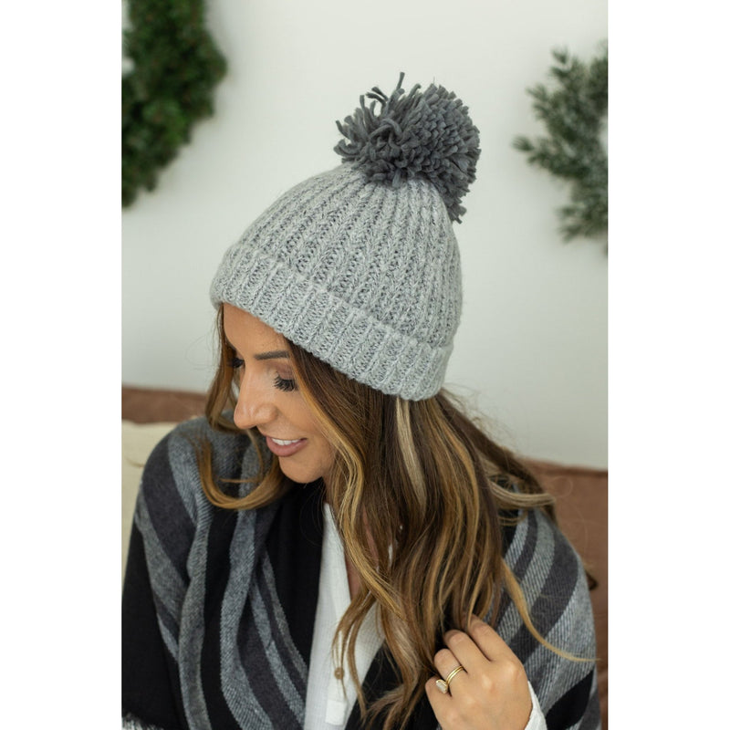 womens heather gray beanie winter fashion accessory