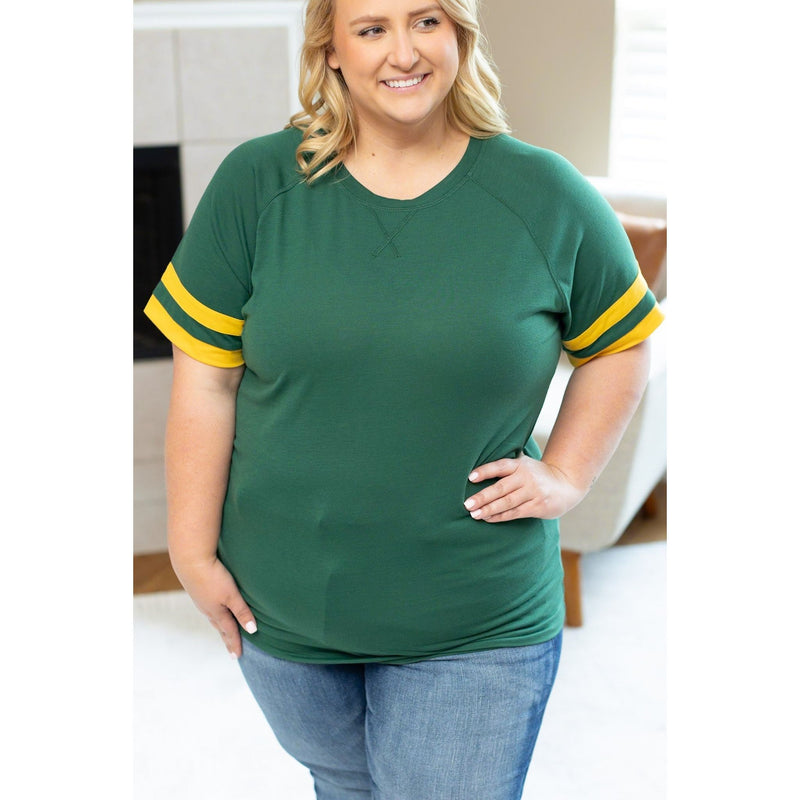 IN STOCK Kylie Tee - Green Bay Green and Yellow FINAL SALE