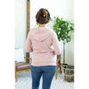 IN STOCK Classic Halfzip Hoodie - Blush with Floral Accent