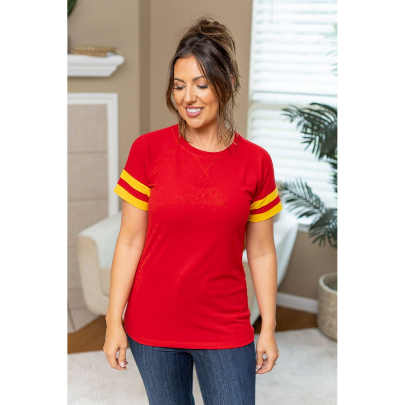 IN STOCK Kylie Tee - Kansas City Red and Yellow FINAL SALE