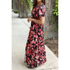 IN STOCK Millie Maxi Dress - Black and Red Tropical FINAL SALE