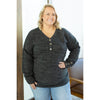 IN STOCK Brittney Button Sweater - Charcoal | Women's Long Sleeve FINAL SALE