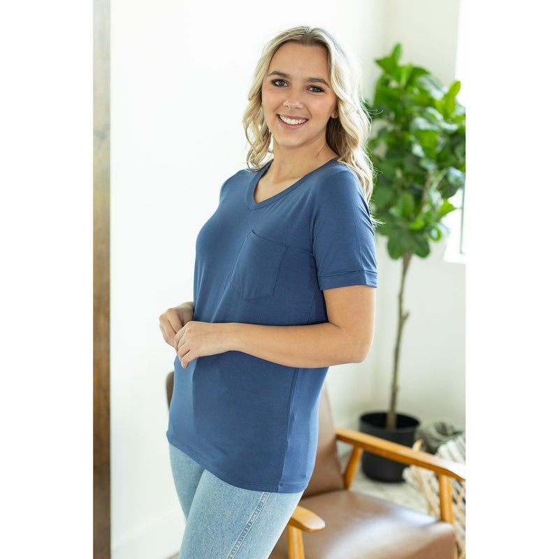 IN STOCK Sophie Pocket Tee - Blue | Women's Short Sleeve