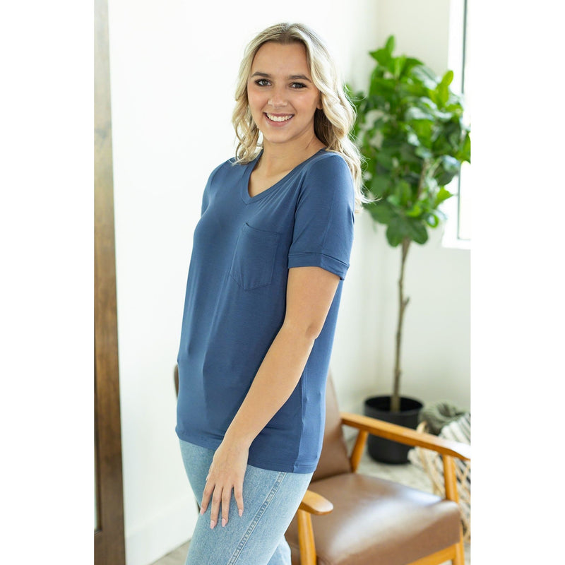 IN STOCK Sophie Pocket Tee - Blue | Women's Short Sleeve