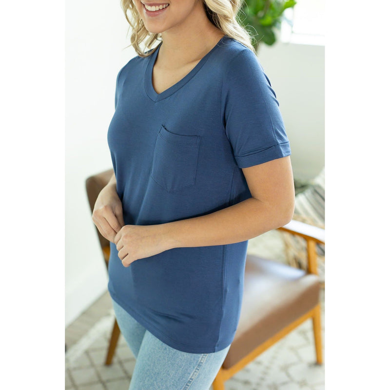 IN STOCK Sophie Pocket Tee - Blue | Women's Short Sleeve