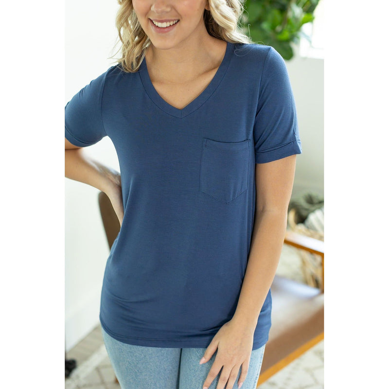 IN STOCK Sophie Pocket Tee - Blue | Women's Short Sleeve