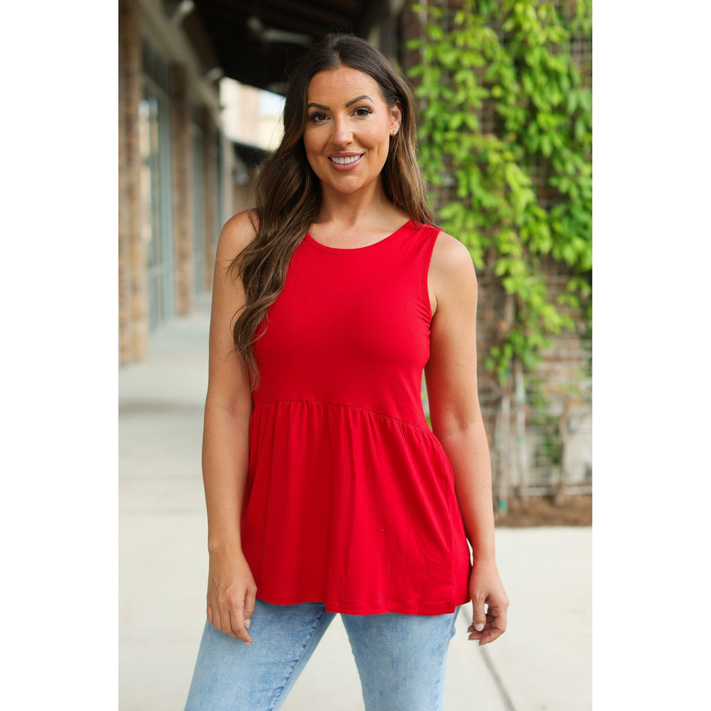 Ruffle Tank - Red | Women's Sleeveless Top