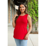 IN STOCK Renee Ruffle Tank - Red | Women's Sleeveless Top