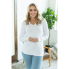 IN STOCK Leah Long Sleeve Top - White | Women's Casual Top