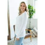 IN STOCK Leah Long Sleeve Top - White | Women's Casual Top