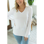 leah long sleeved white top casual womens tops