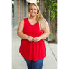 IN STOCK Renee Ruffle Tank - Red | Women's Sleeveless Top