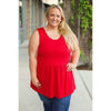 IN STOCK Renee Ruffle Tank - Red | Women's Sleeveless Top