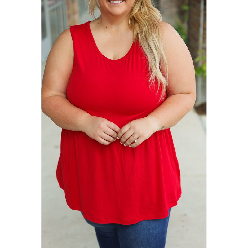 IN STOCK Renee Ruffle Tank - Red | Women's Sleeveless Top