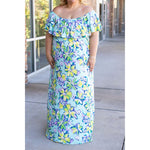 IN STOCK Oakley Off The Shoulder Maxi Dress - Mint Floral