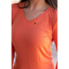 IN STOCK Larissa Long Sleeve - Pumpkin | Women's V-Neck Top FINAL SALE