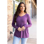 IN STOCK Long Sleeve Sarah Ruffle - Purple | Women's Top