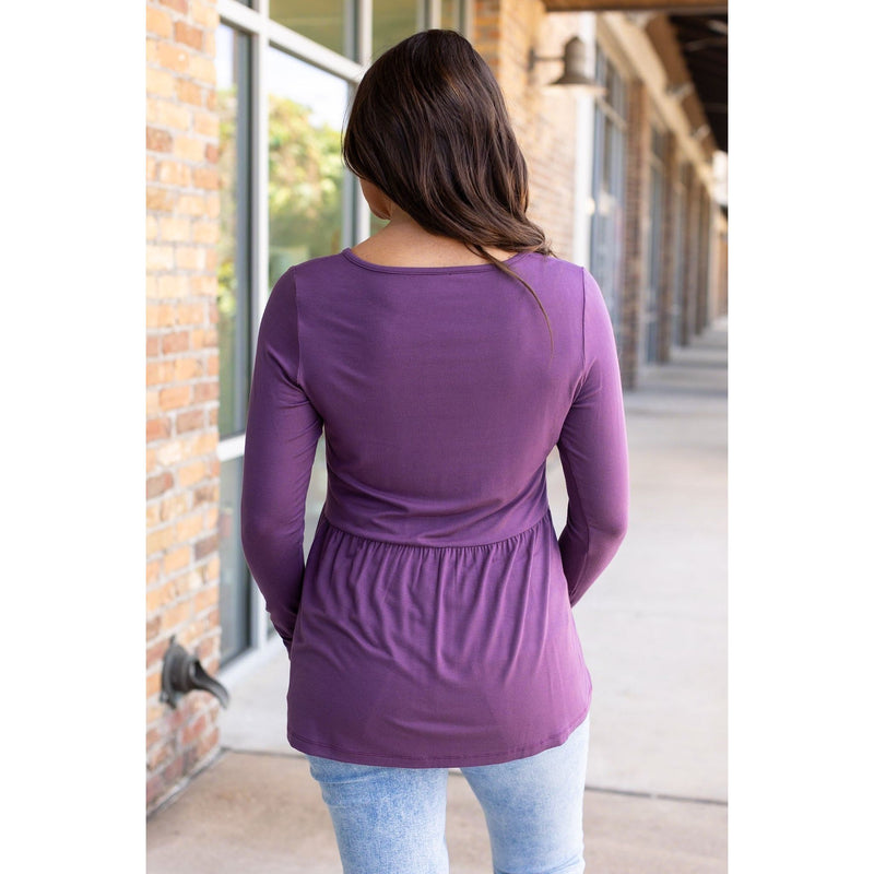 IN STOCK Long Sleeve Sarah Ruffle - Purple | Women's Top